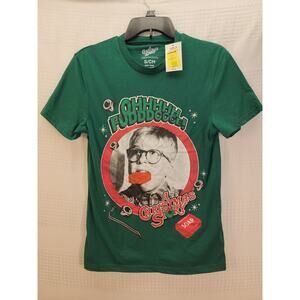 A Christmas Story OH FUDGE Graphic T-Shirt Sz Small Adult Gray Short Sleeve 4689